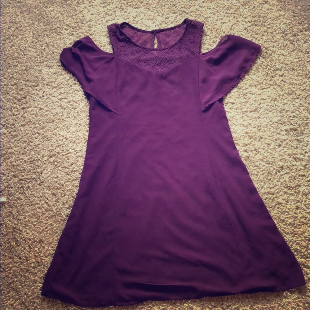 Plum cap sleeve dress